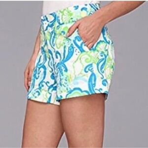 Lilly Pulitzer Callahan Shorts Size 00 Womens Crystal Coast Print resort Green